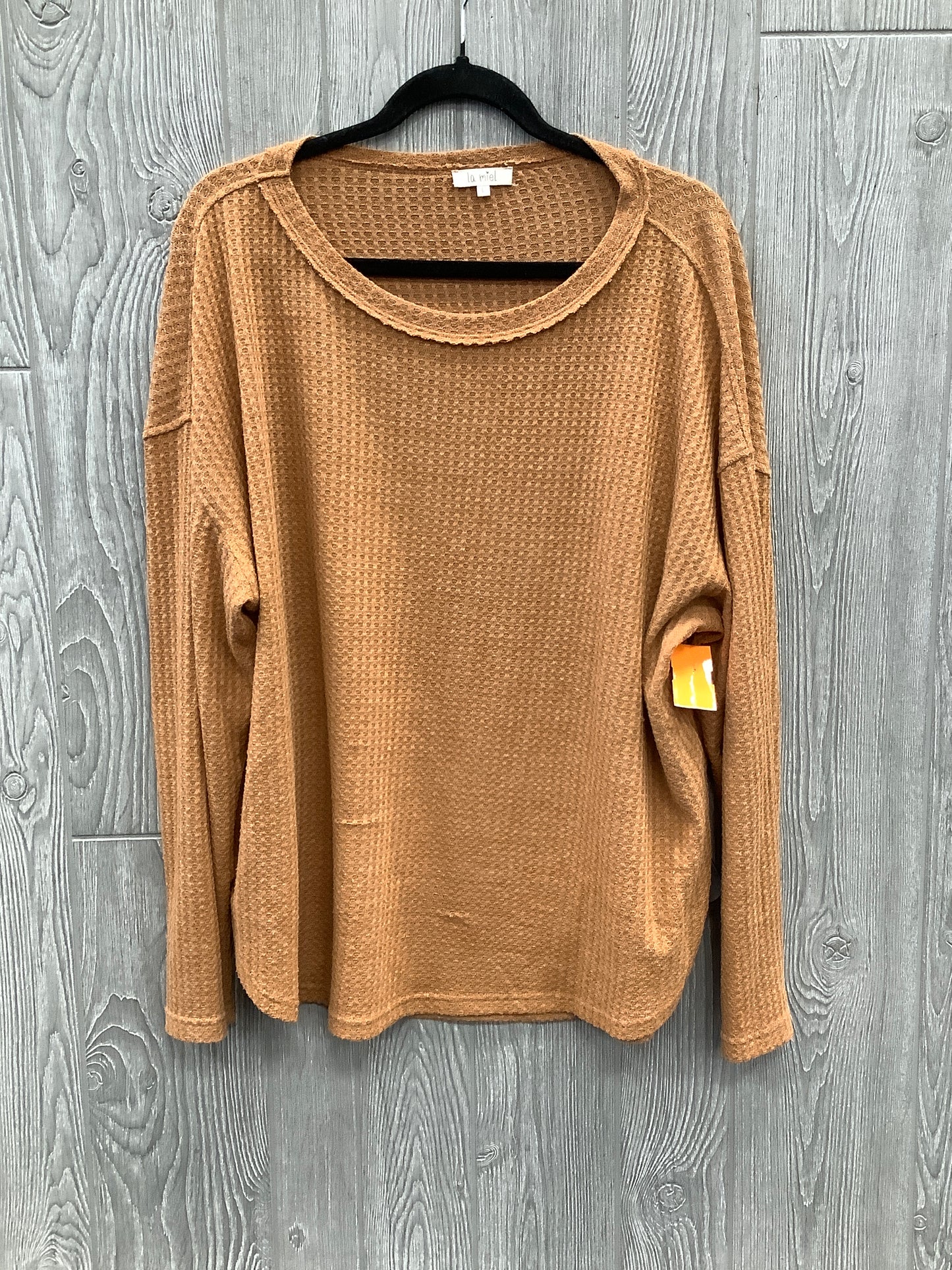 Top Long Sleeve By La Miel In Orange, Size: L