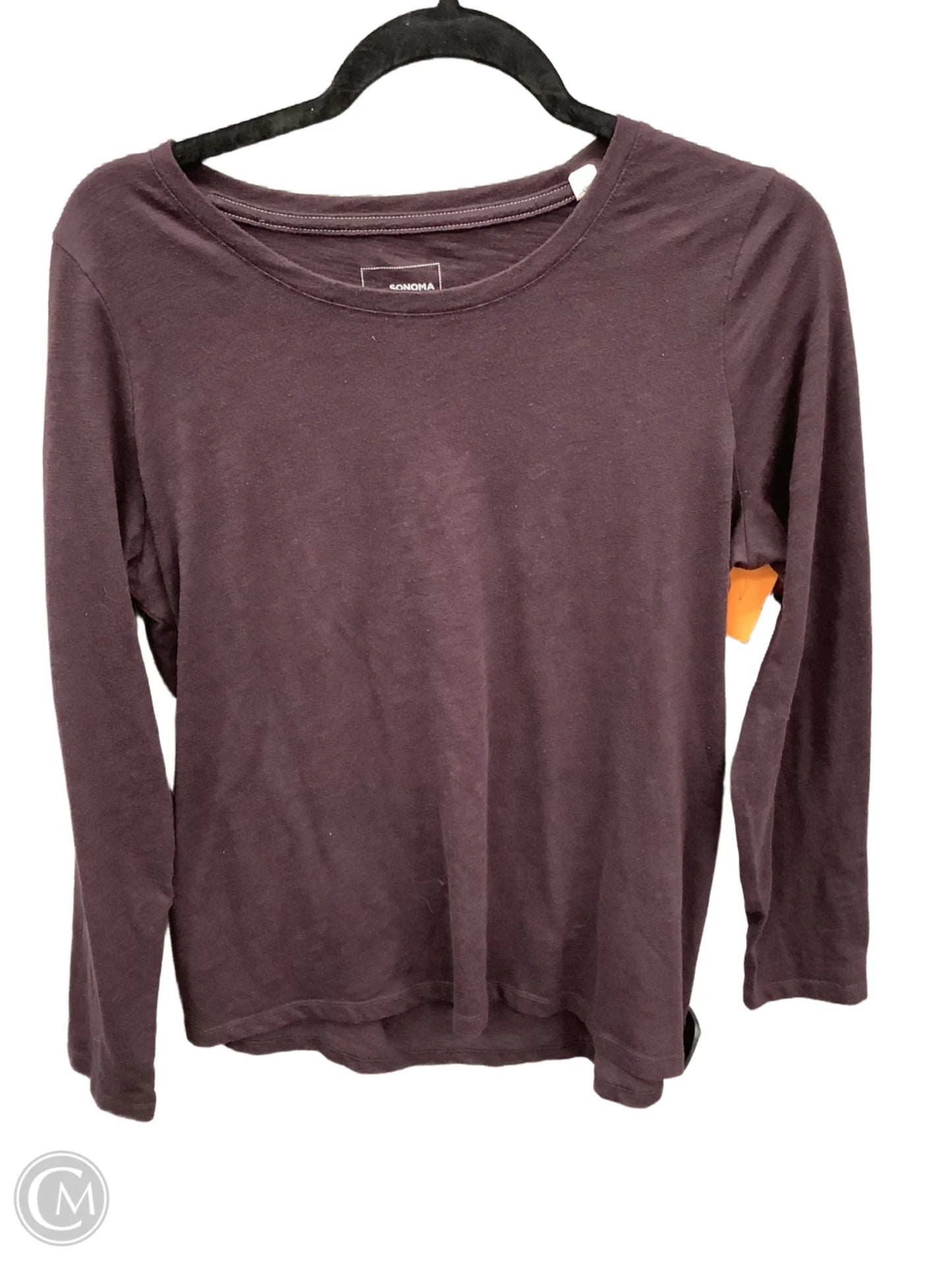 Top Long Sleeve Basic By Sonoma In Purple, Size: L