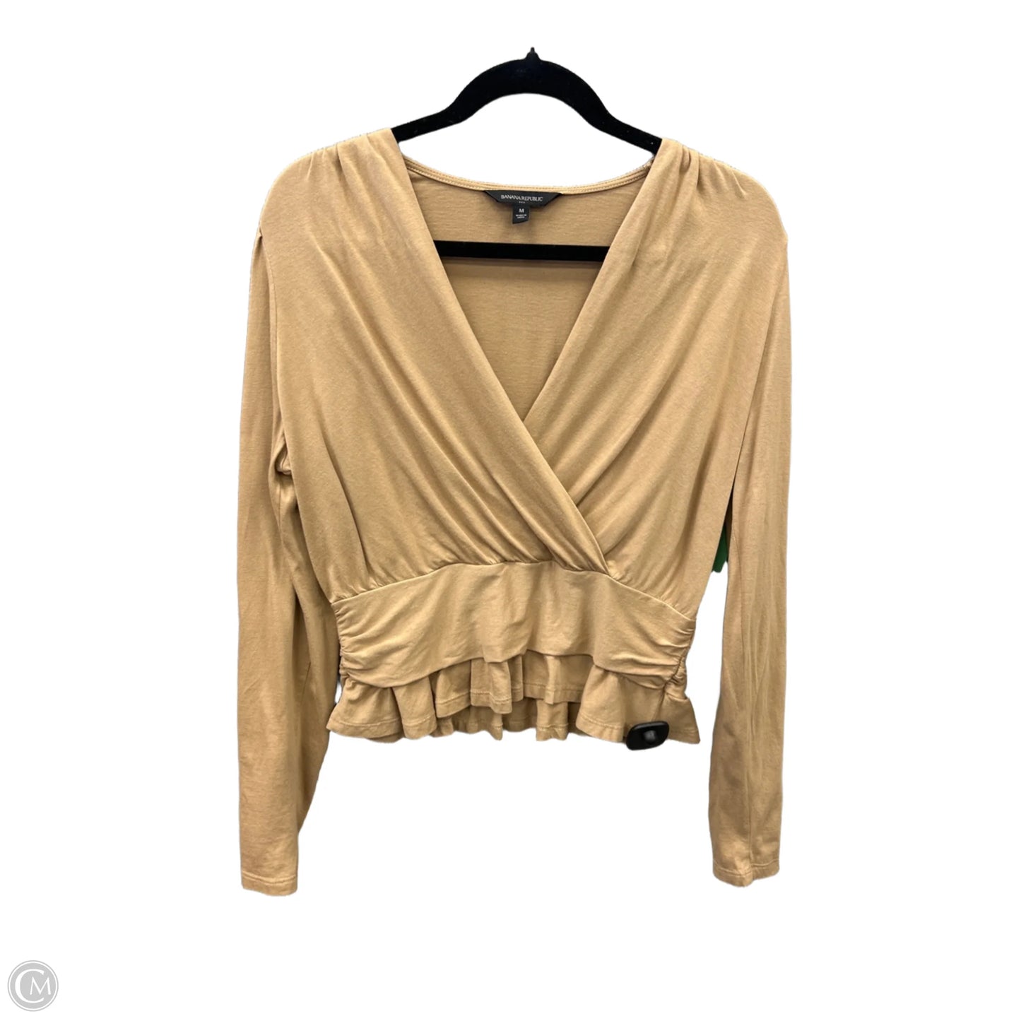 Blouse Long Sleeve By Banana Republic In Brown, Size: M