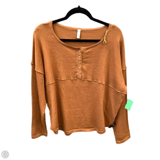 Top Long Sleeve By Wishlist In Orange, Size: M