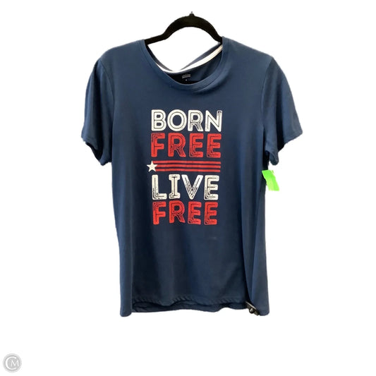 Top Short Sleeve By Clothes Mentor In Navy, Size: M