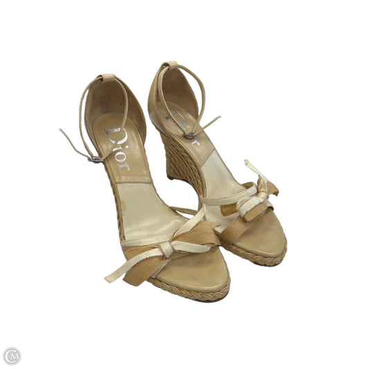 Sandals Luxury Designer By Dior In Tan, Size: 7.5