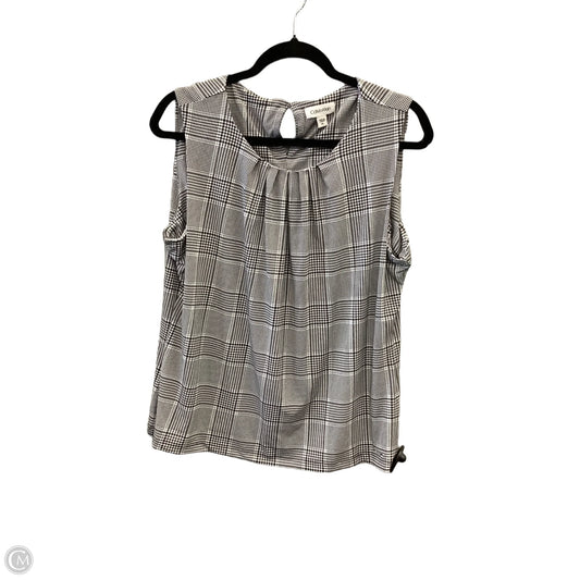 Top Sleeveless By Calvin Klein In Black & White, Size: Xl