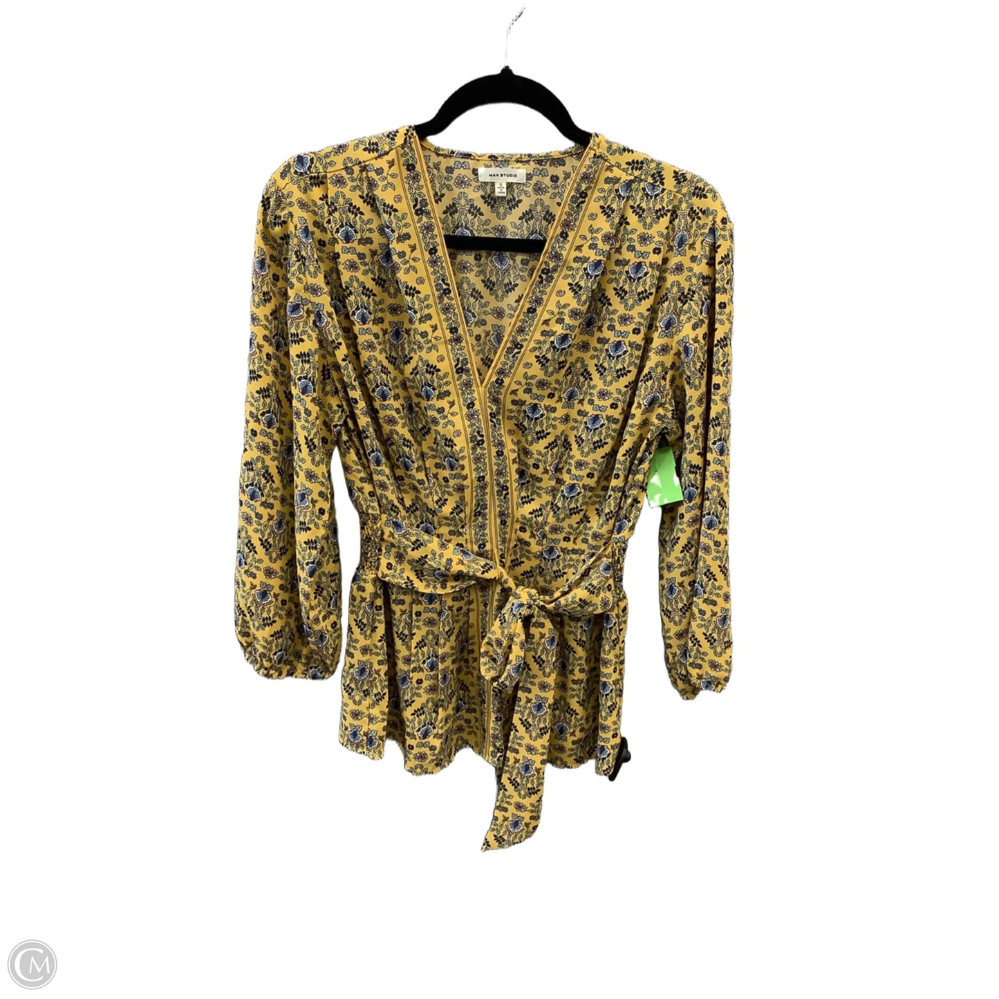 Blouse Long Sleeve By Max Studio In Yellow, Size: S