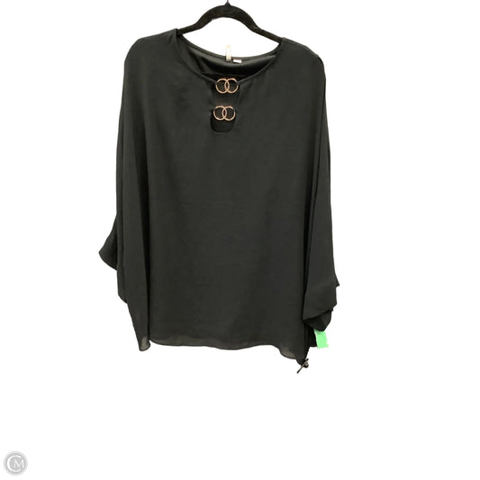 Blouse Long Sleeve By Cato In Black, Size: 1x