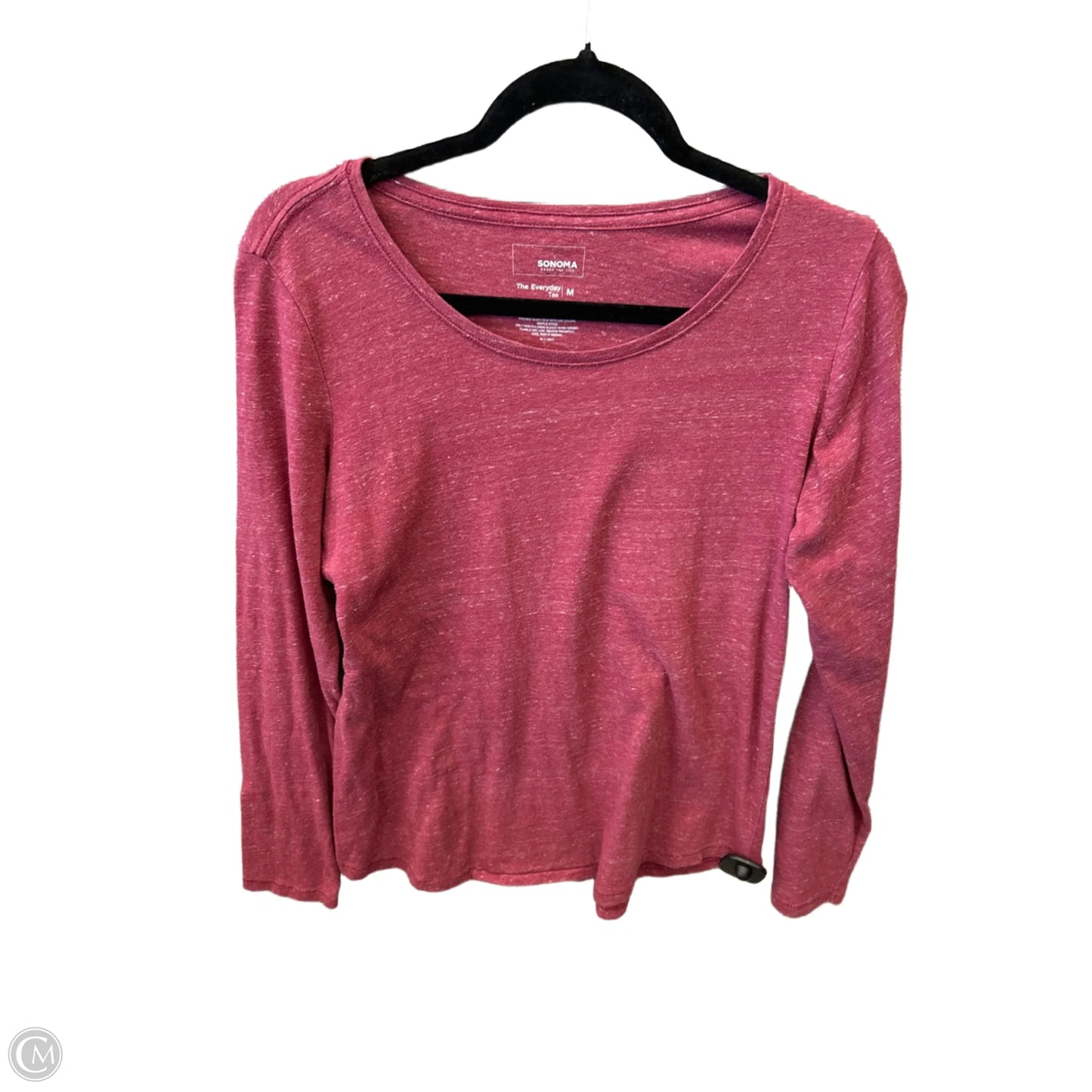 Top Long Sleeve Basic By Sonoma In Red, Size: M