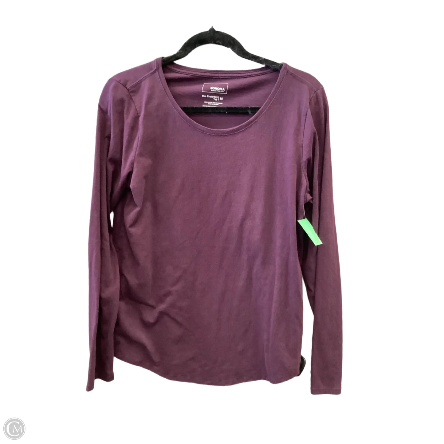 Top Long Sleeve Basic By Sonoma In Purple, Size: M