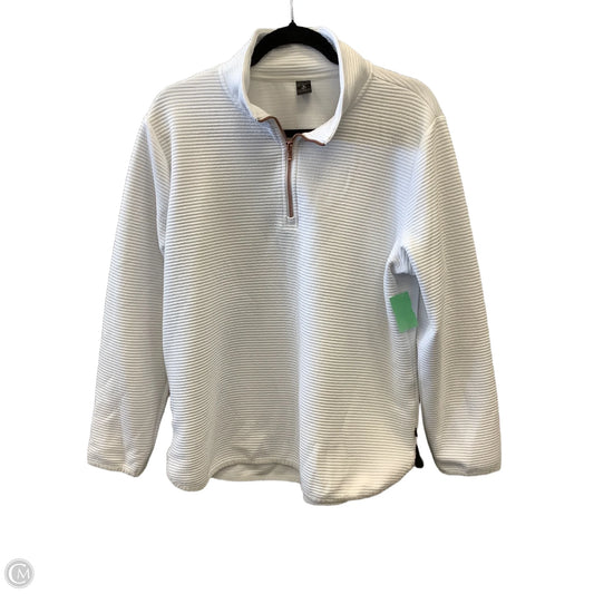 Athletic Top Long Sleeve Collar By Skechers In White, Size: Xl