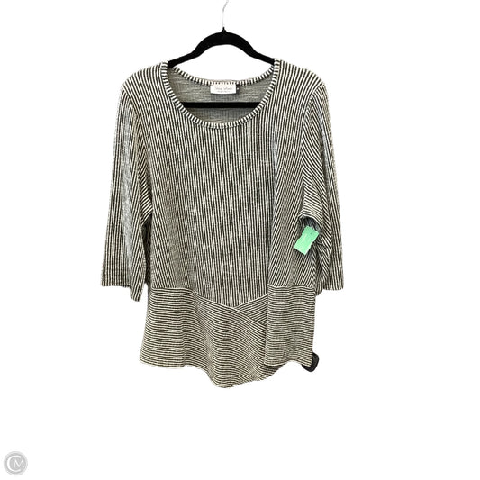 Top Long Sleeve By Clothes Mentor In Green & White, Size: 2x