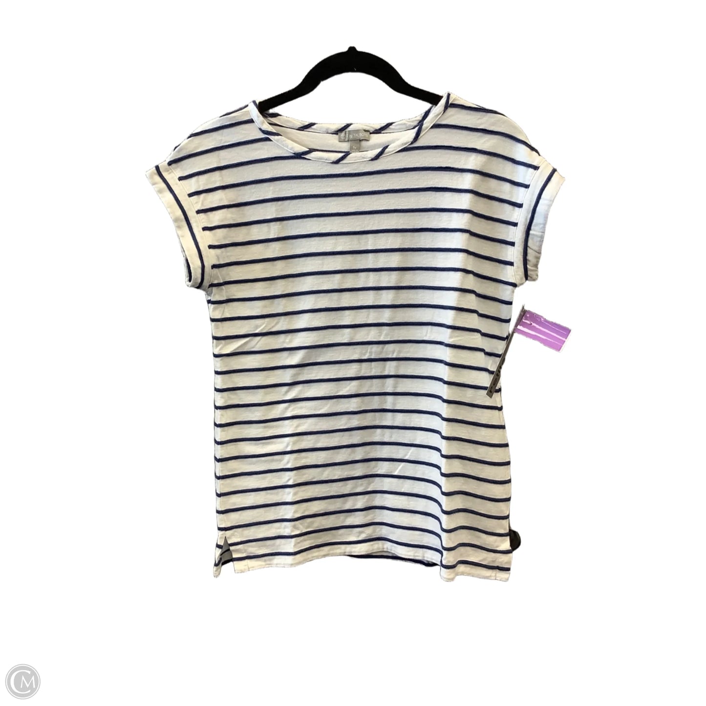 Top Short Sleeve By Talbots In Blue & White, Size: Sp