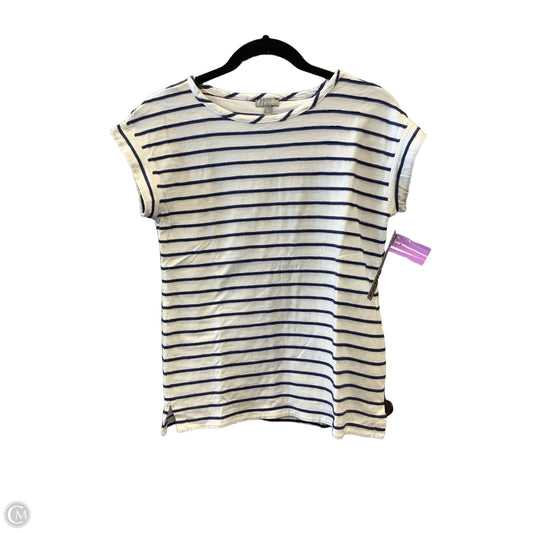 Top Short Sleeve By Talbots In Blue & White, Size: Sp