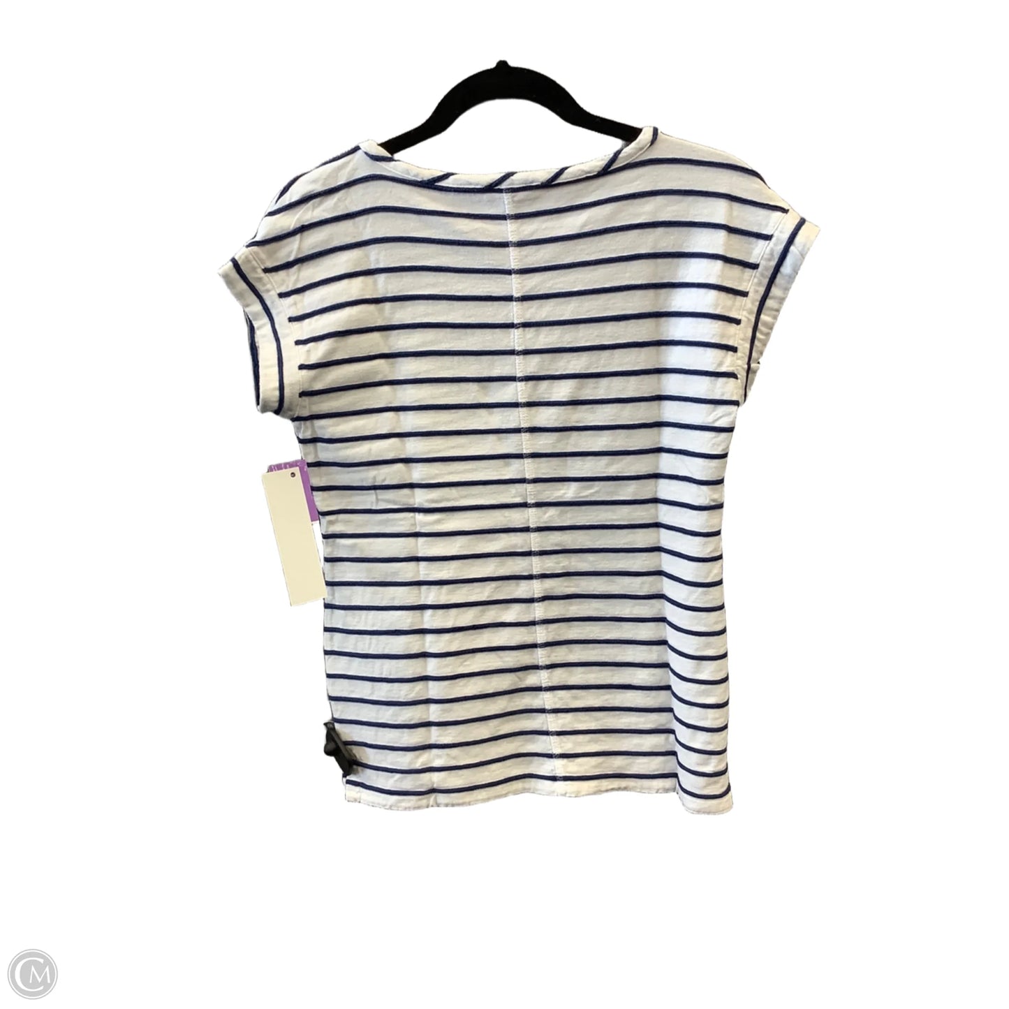 Top Short Sleeve By Talbots In Blue & White, Size: Sp