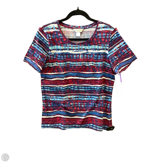 Top Short Sleeve By Christopher And Banks In Blue & Red & White, Size: Sp