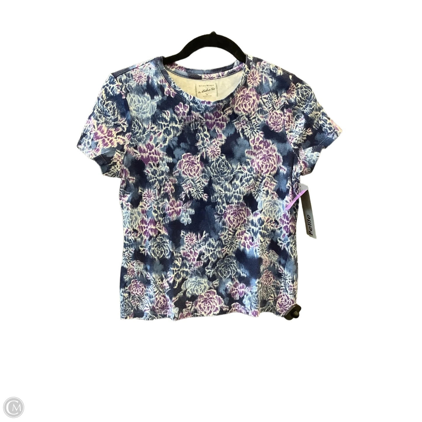 Top Short Sleeve By Studio Works In Blue & Purple, Size: Sp