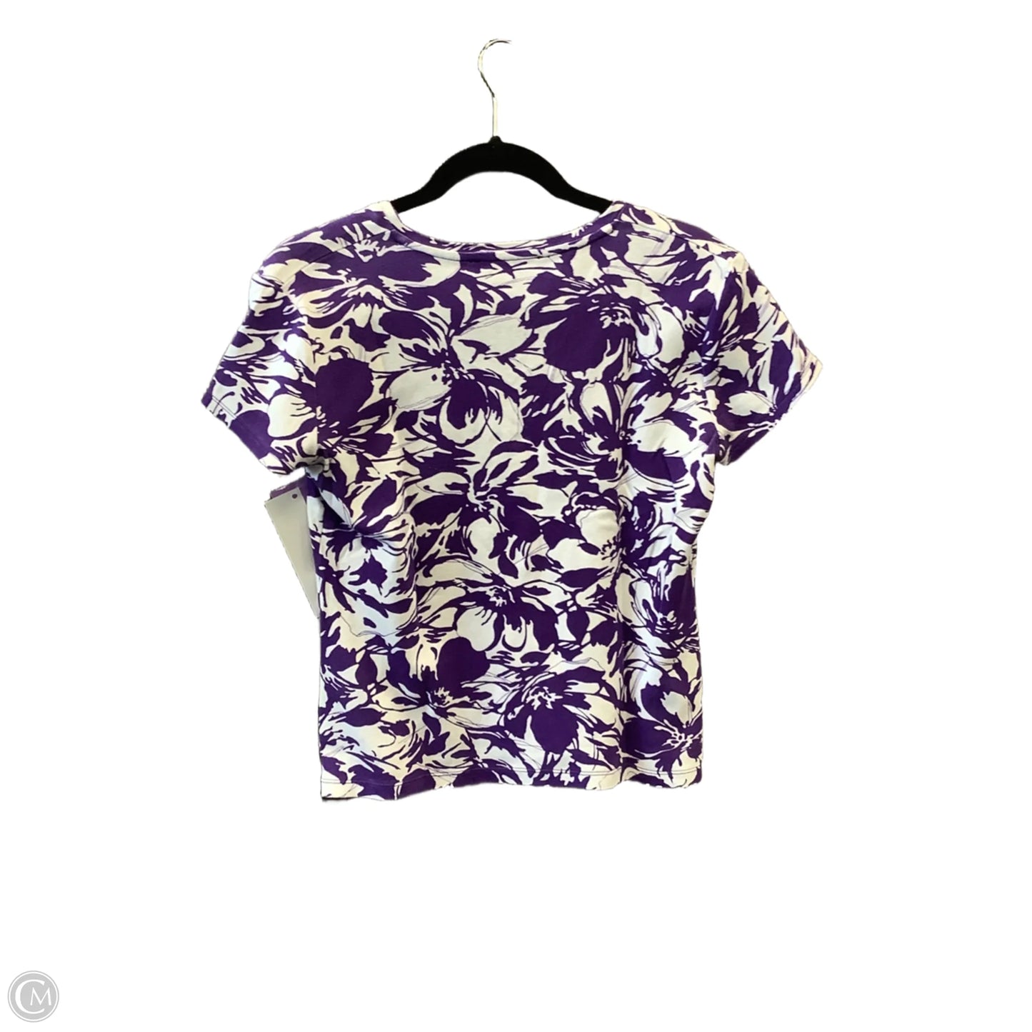 Top Short Sleeve By Jones New York In Purple & White, Size: Sp
