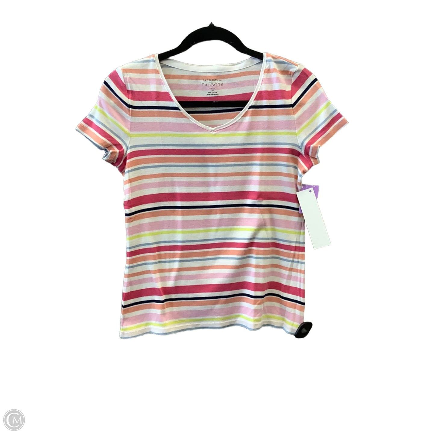 Top Short Sleeve By Talbots In Striped Pattern, Size: Sp
