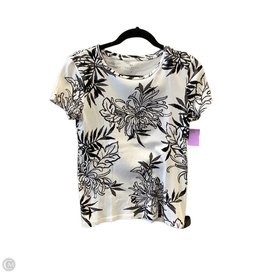 Top Short Sleeve By Talbots In Grey & White, Size: Sp