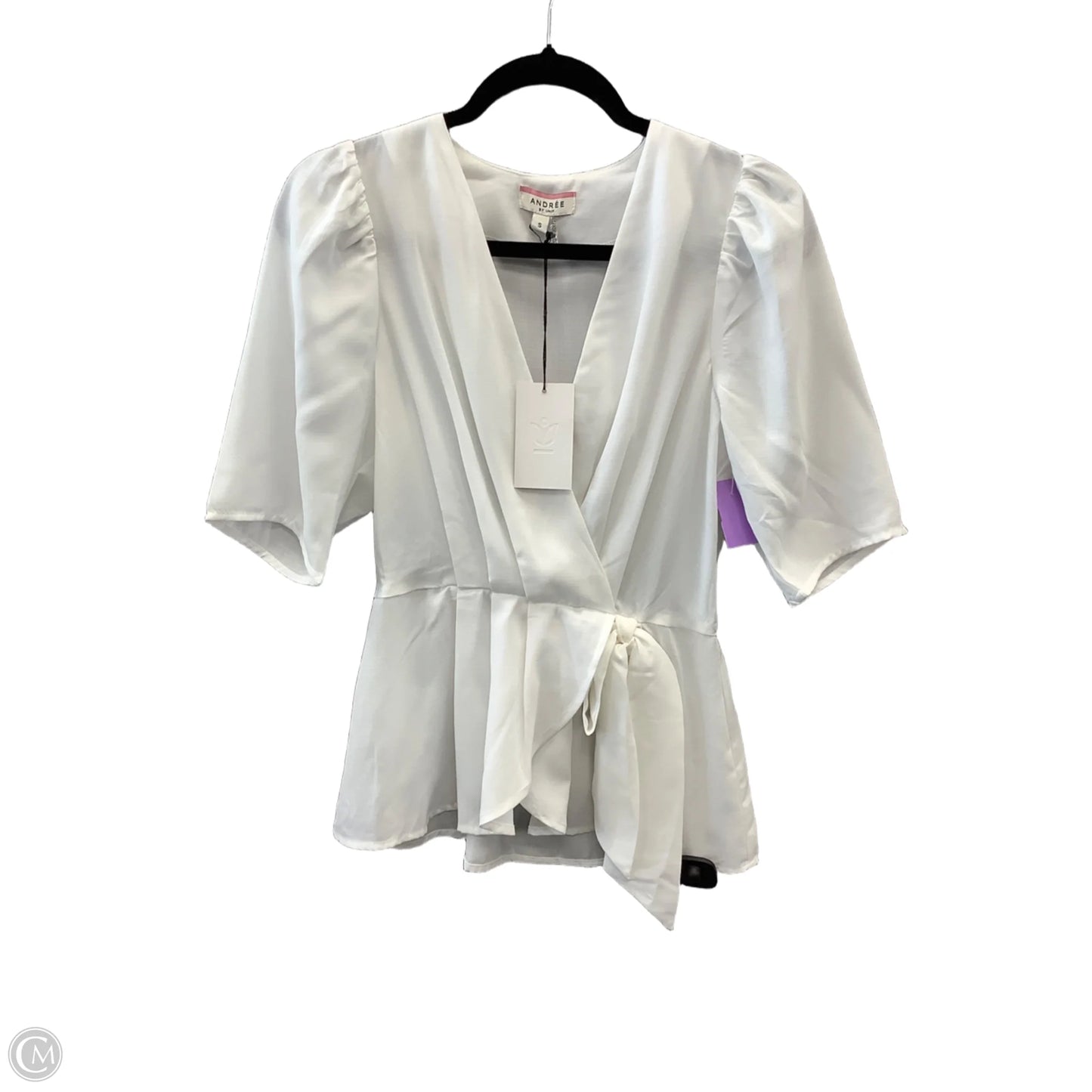 Blouse Short Sleeve By Andree By Unit In White, Size: S