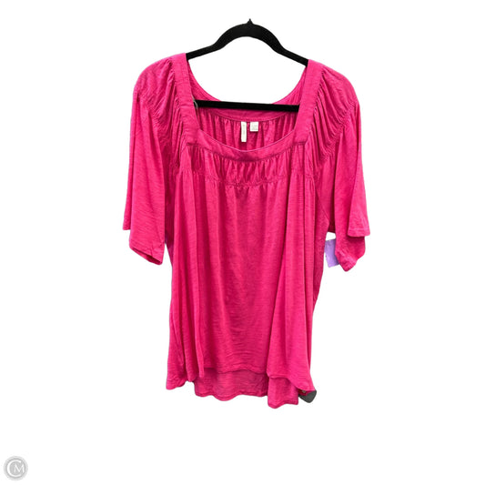 Top Short Sleeve By Cato In Pink, Size: 3x
