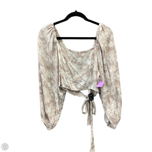 Blouse Long Sleeve By Peach Love Cream California In Cream, Size: L