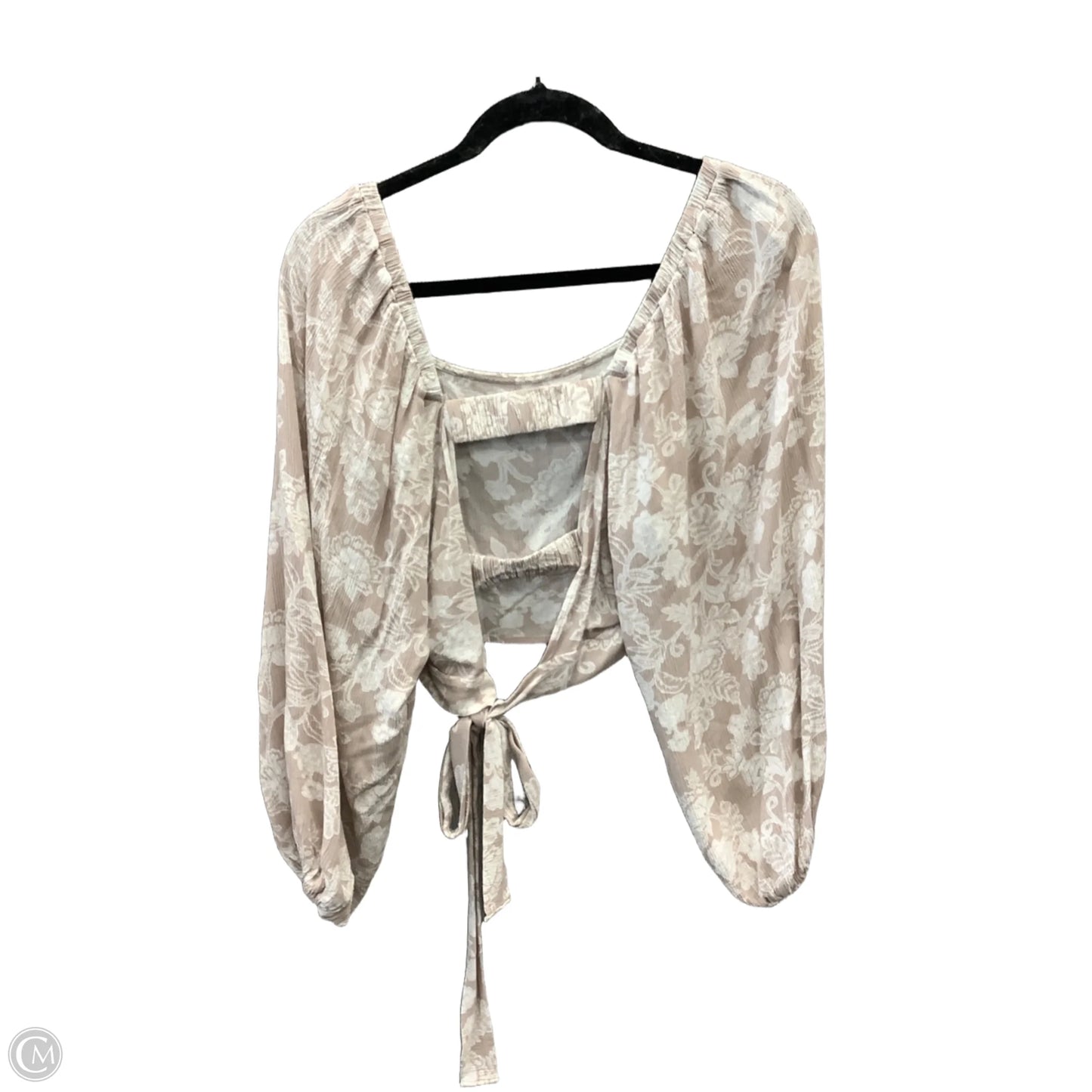 Blouse Long Sleeve By Peach Love Cream California In Cream, Size: L