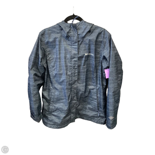 Jacket Windbreaker By Columbia In Blue, Size: L