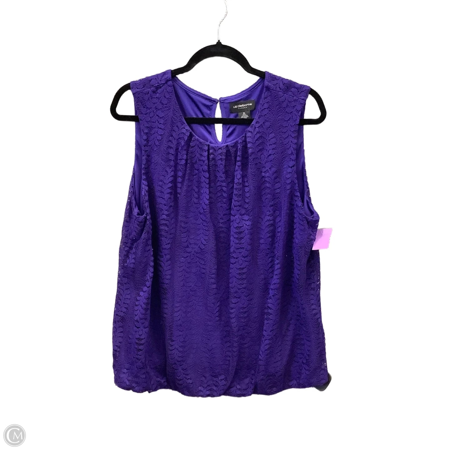 Top Sleeveless By Liz Claiborne In Purple, Size: Xl
