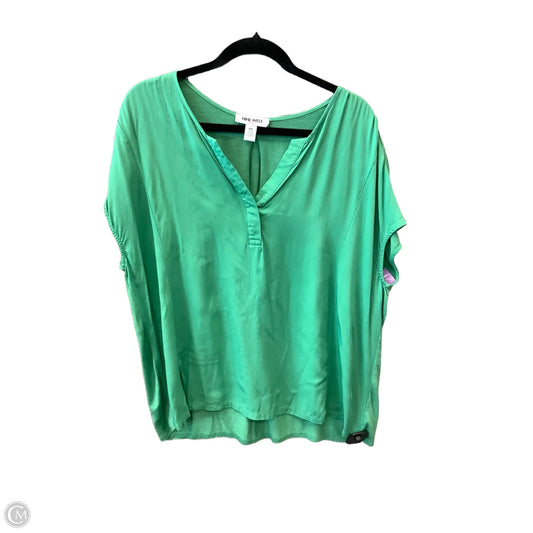 Top Short Sleeve By Nine West Apparel In Green, Size: Xxl