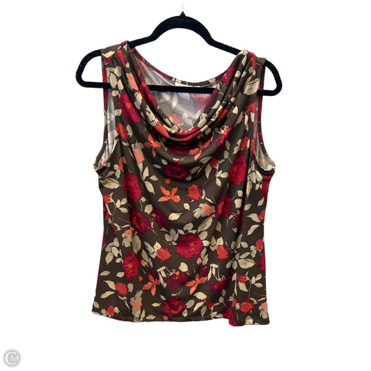 Top Sleeveless By Croft And Barrow In Brown & Red, Size: Xl
