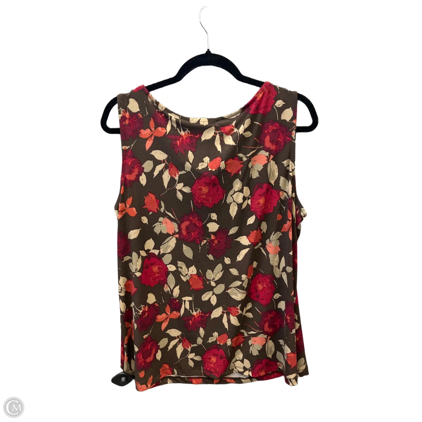 Top Sleeveless By Croft And Barrow In Brown & Red, Size: Xl