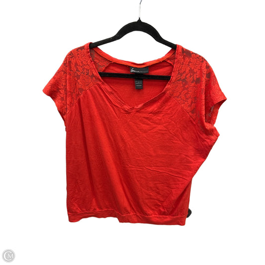 Top Short Sleeve By Lane Bryant In Red, Size: 1x