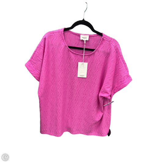 Top Short Sleeve By Andree By Unit In Pink, Size: M
