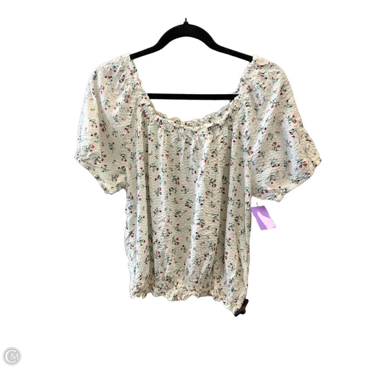 Blouse Short Sleeve By Falls Creek In White, Size: L