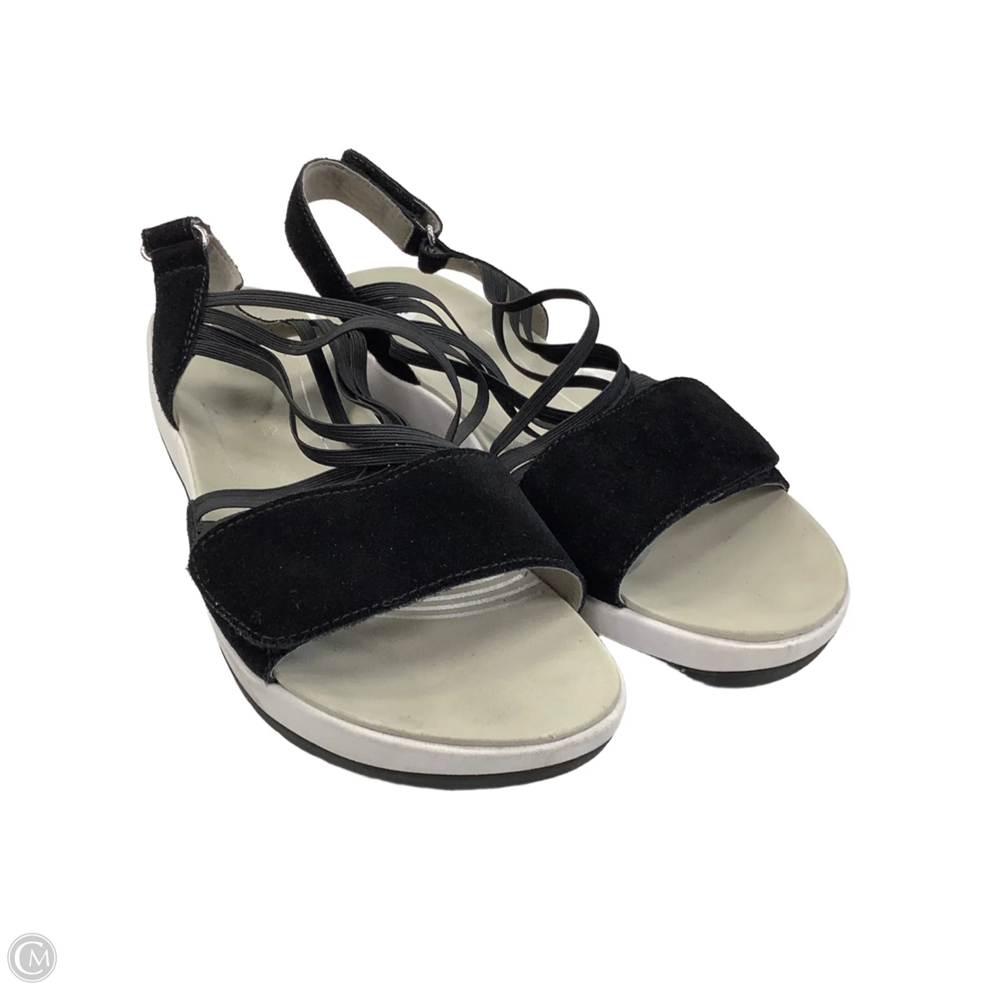 Sandals Flats By Clothes Mentor In Black & Grey, Size: 10.5