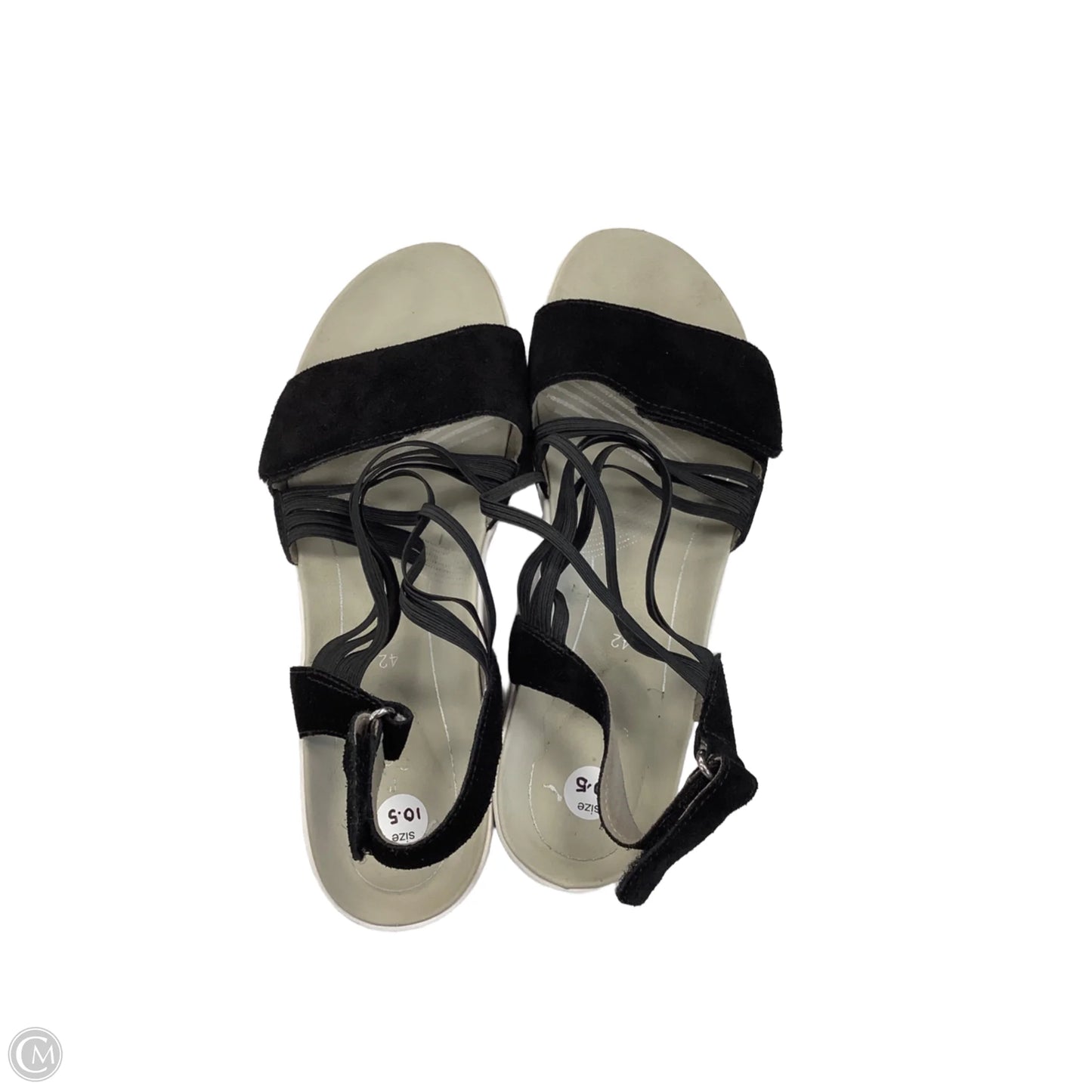 Sandals Flats By Clothes Mentor In Black & Grey, Size: 10.5