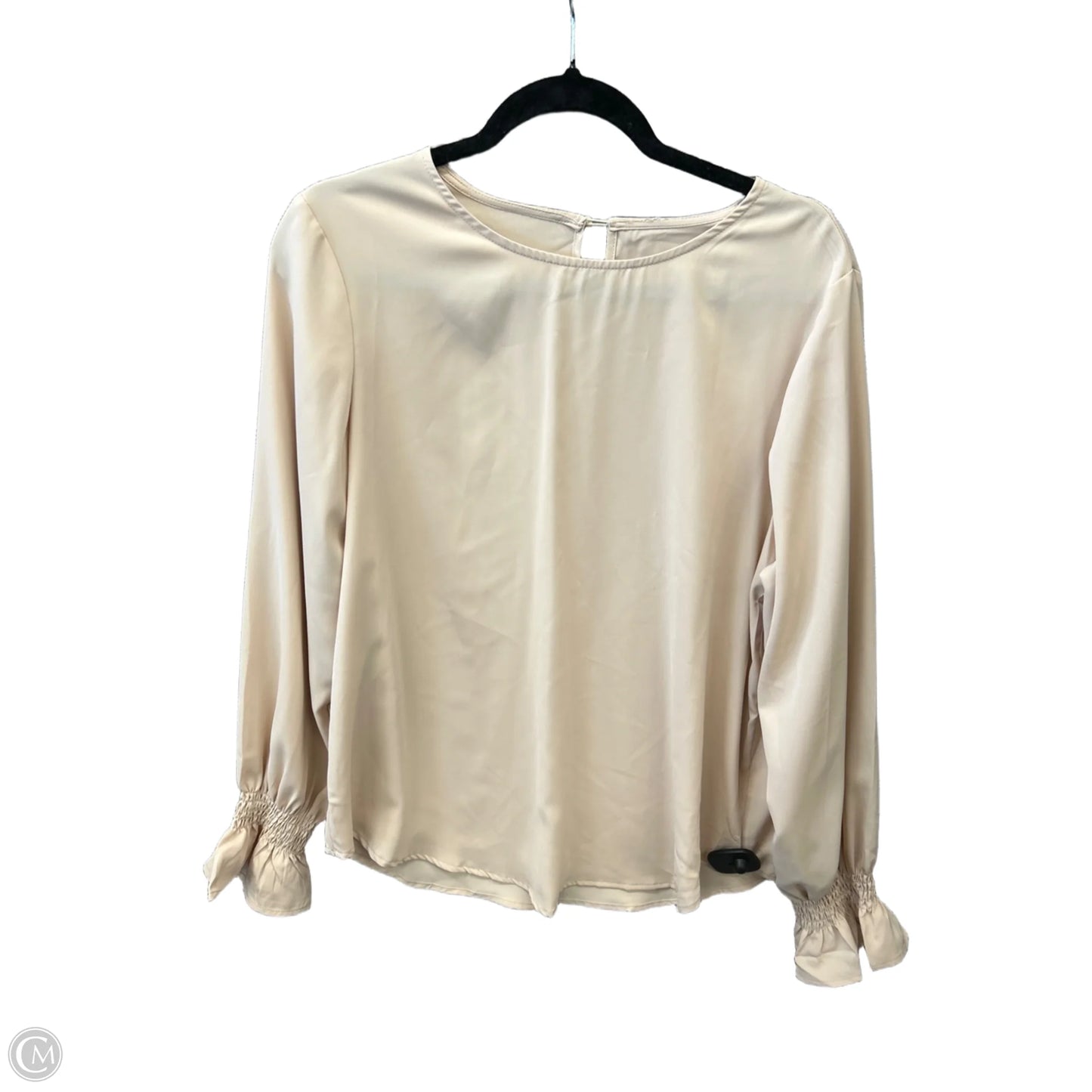 Blouse Long Sleeve By Clothes Mentor In Cream, Size: M
