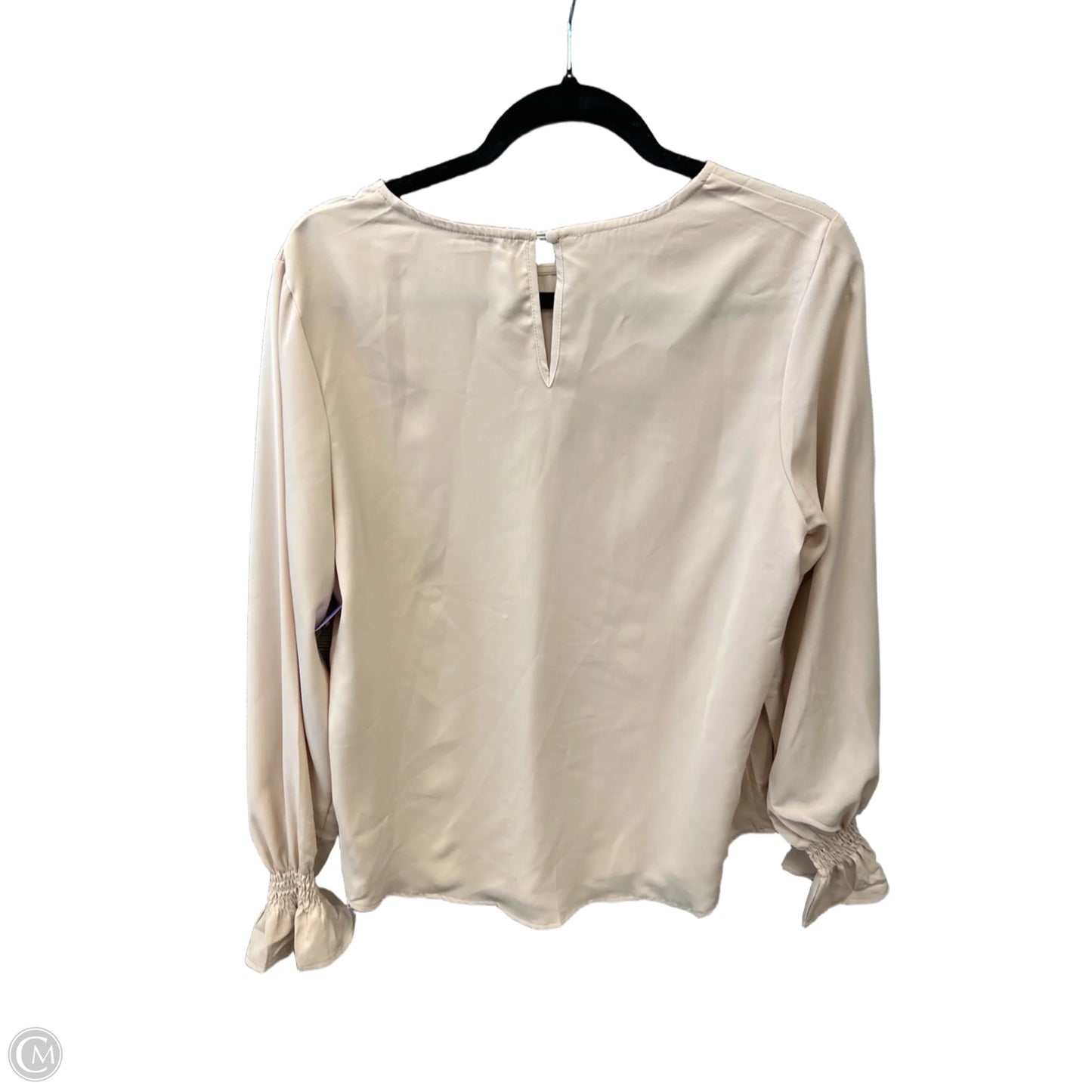 Blouse Long Sleeve By Clothes Mentor In Cream, Size: M