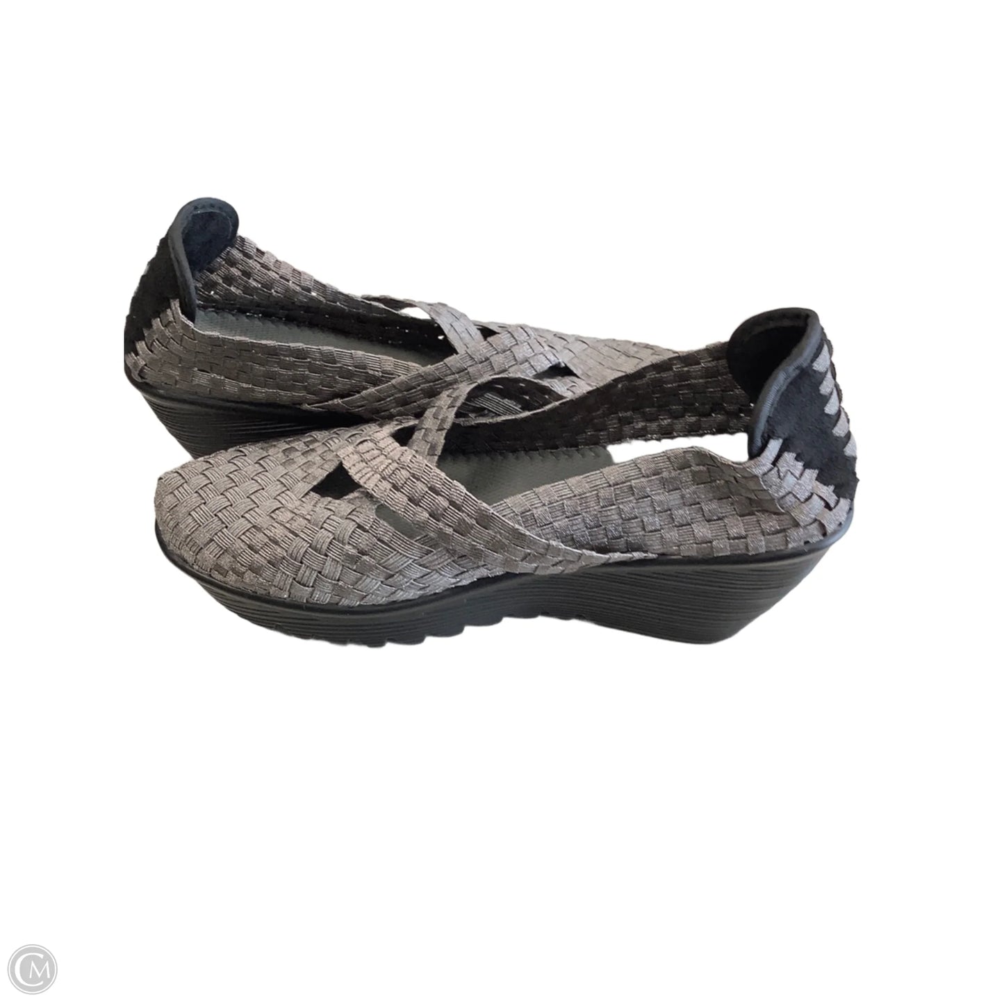 Shoes Heels Wedge By Bernie Mev In Grey, Size: 9