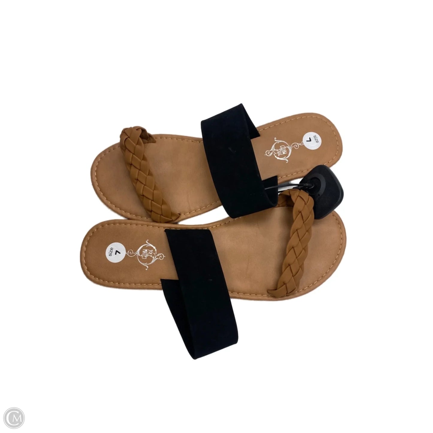 Sandals Flats By Clothes Mentor In Black & Brown, Size: 7