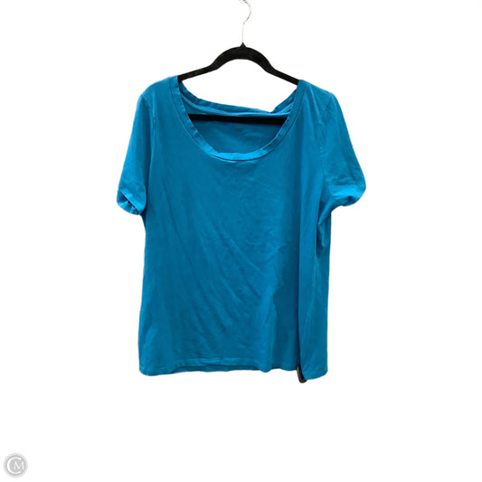Top Short Sleeve Basic By Falls Creek In Blue, Size: 1x