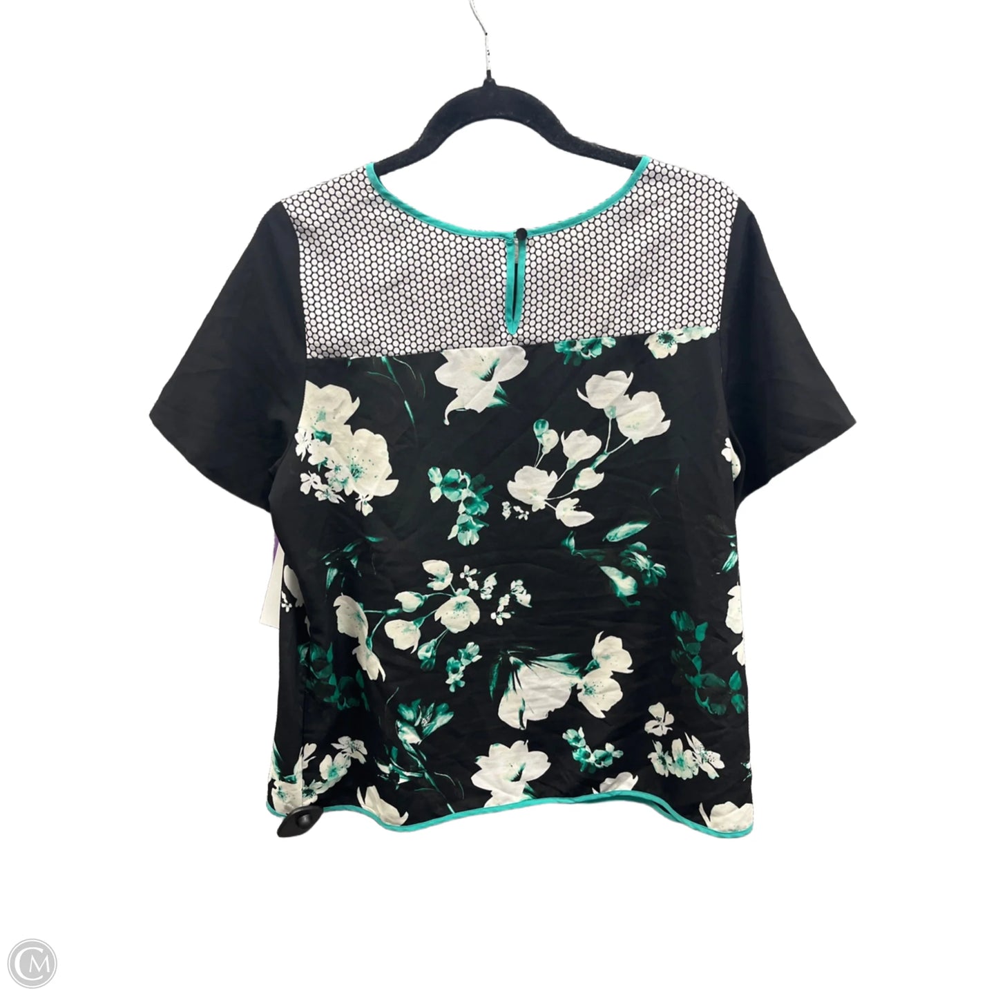 Top Short Sleeve By Worthington In Black & Green, Size: Lp