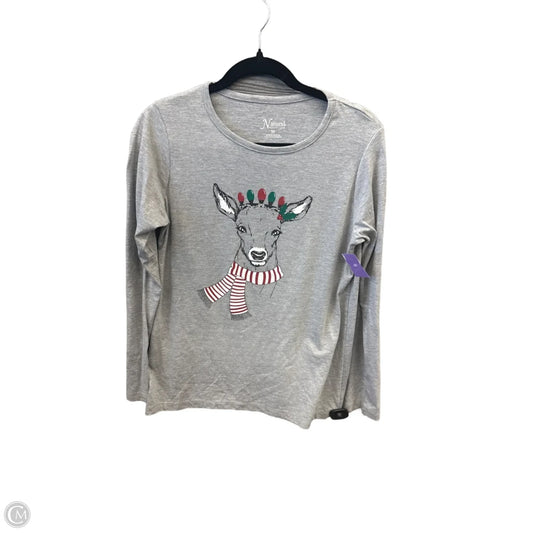 Top Long Sleeve By Natural Reflections In Grey, Size: M