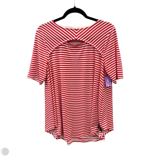 Top Short Sleeve By Chicos In Striped Pattern, Size: M