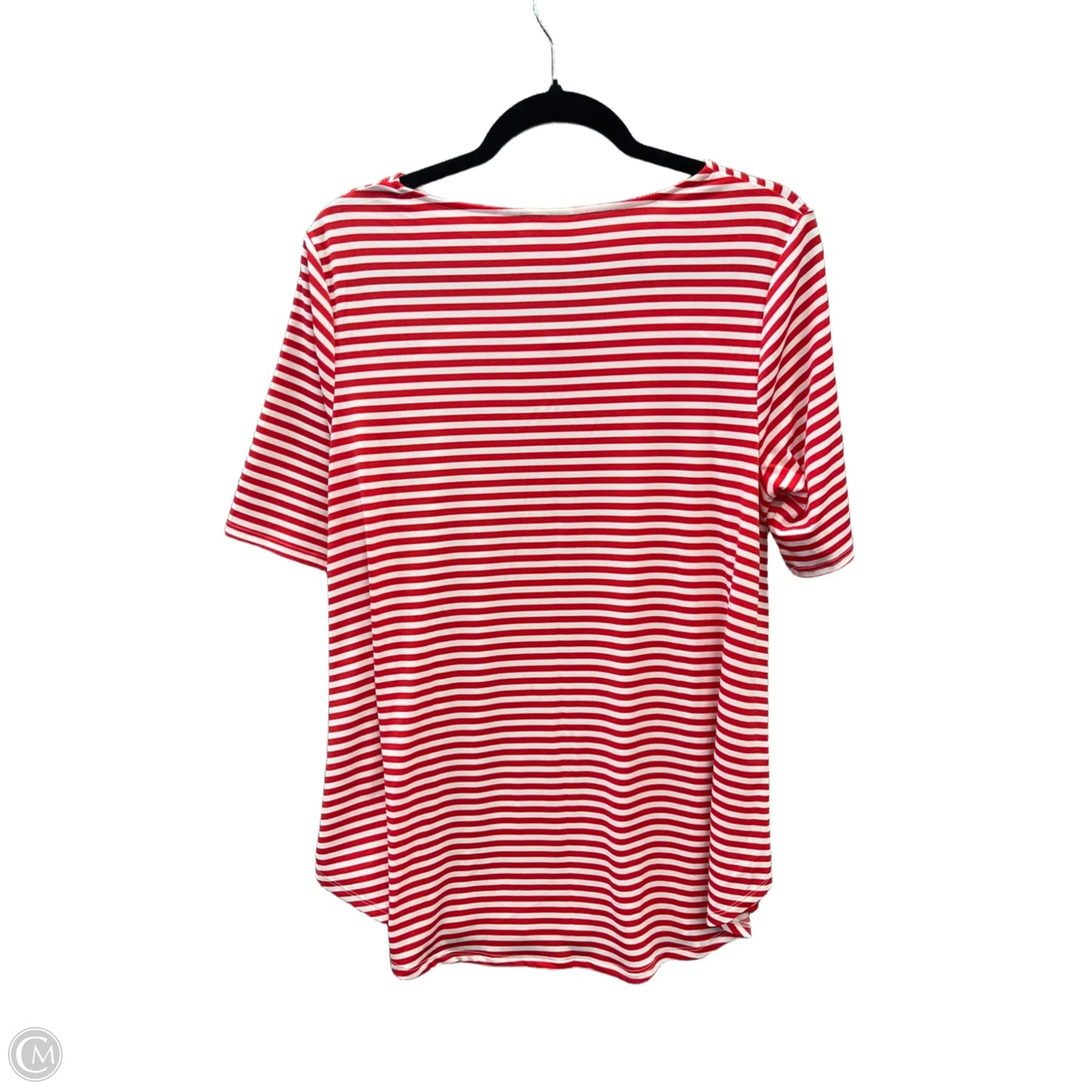 Top Short Sleeve By Chicos In Striped Pattern, Size: M