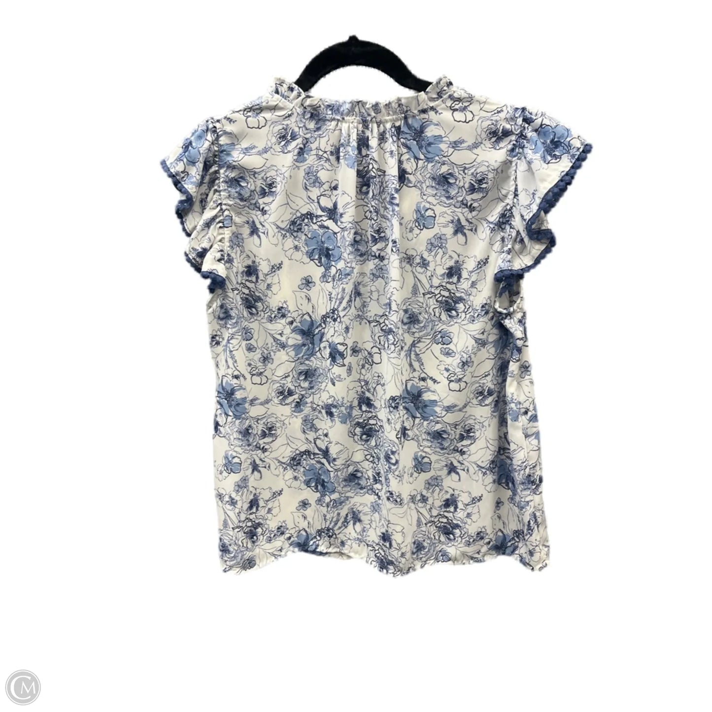 Top Short Sleeve By Clothes Mentor In Blue & White, Size: S