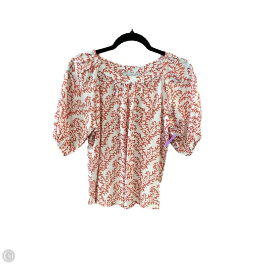 Top Short Sleeve By Clothes Mentor In Orange & White, Size: S