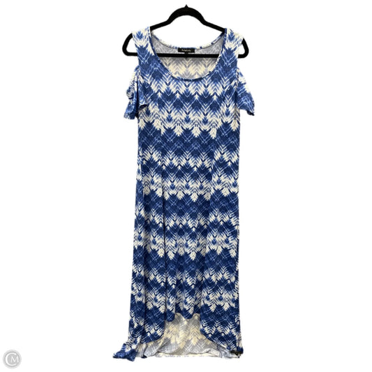 Dress Casual Maxi By Relativity In Blue & White, Size: L
