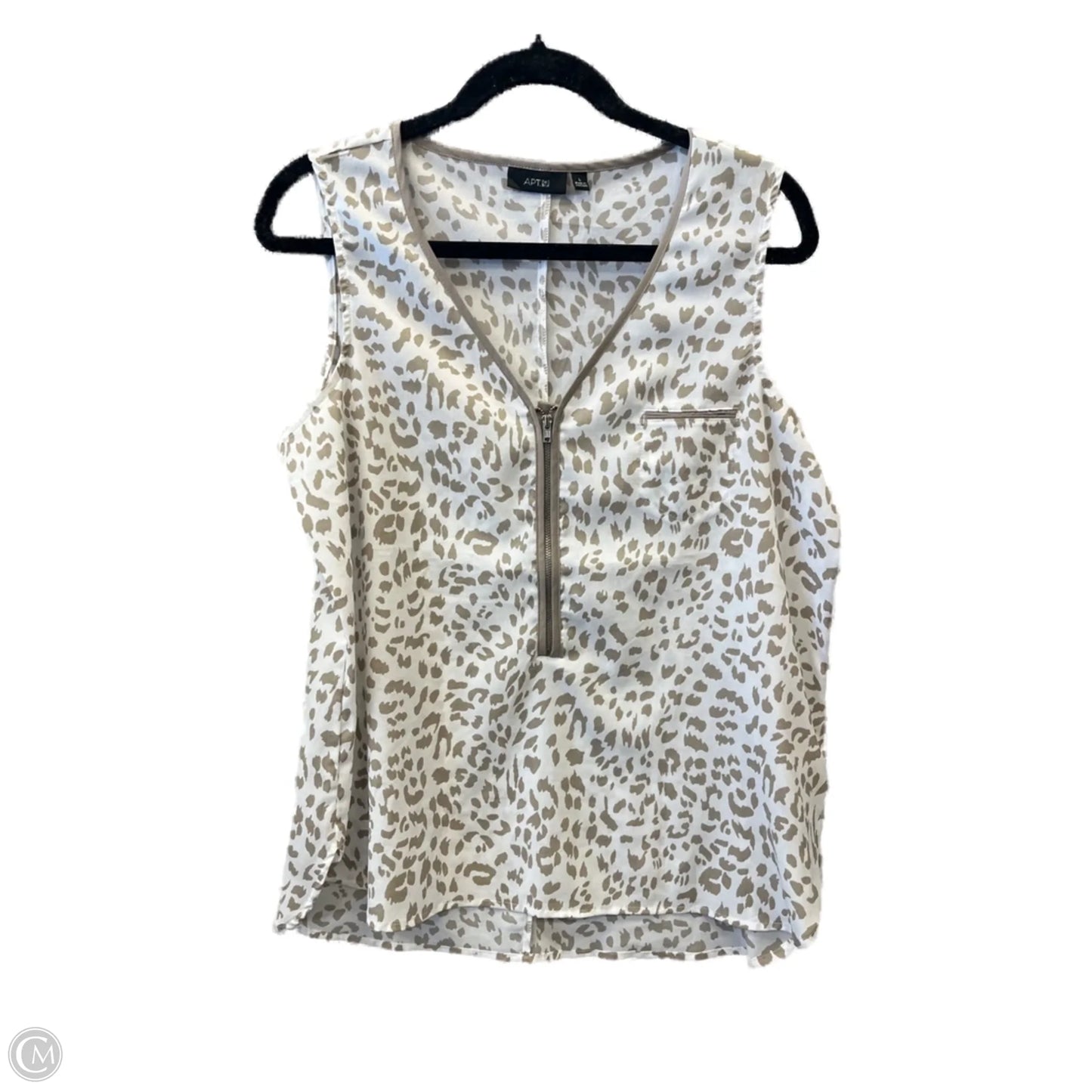 Top Sleeveless By Apt 9 In Animal Print, Size: L