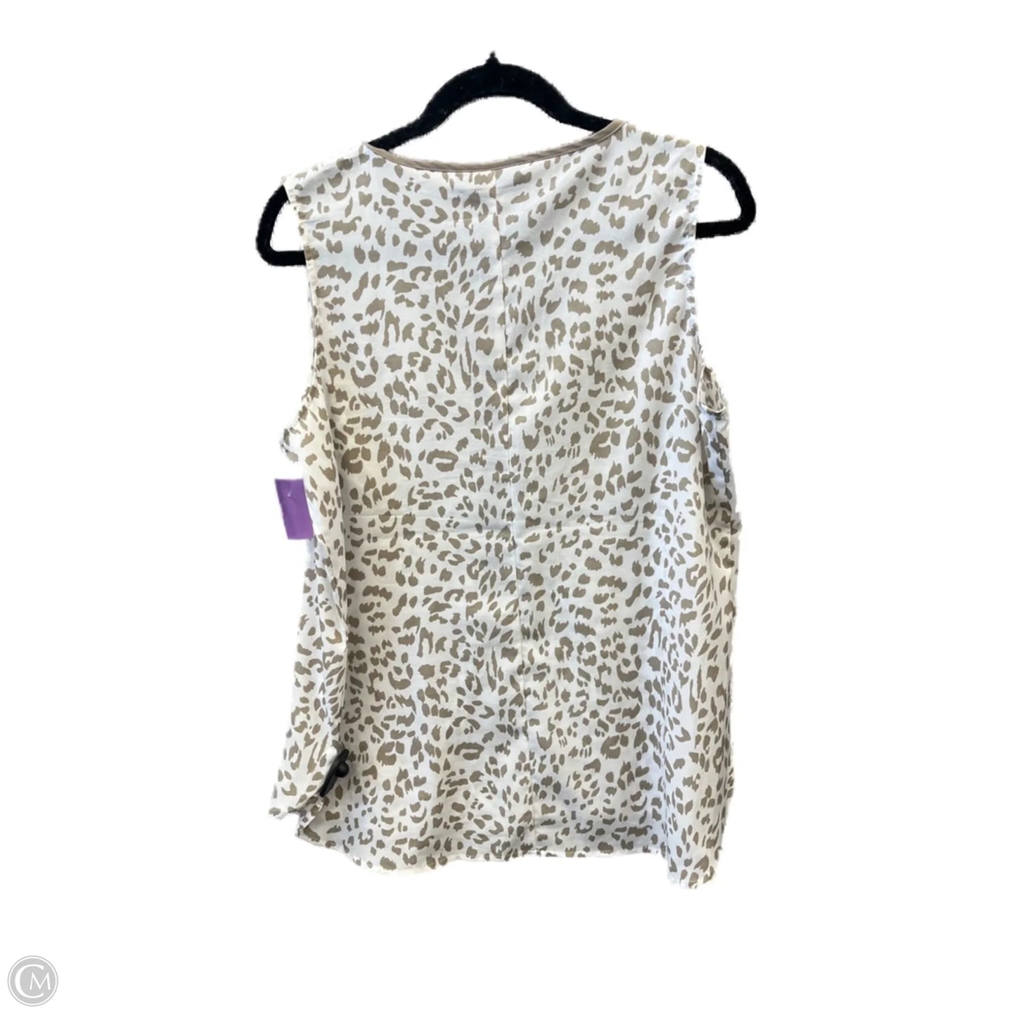 Top Sleeveless By Apt 9 In Animal Print, Size: L
