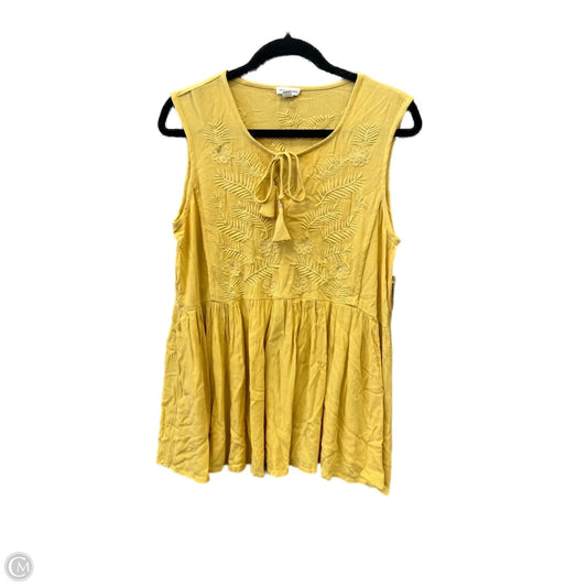Top Sleeveless By Tribal In Yellow, Size: M
